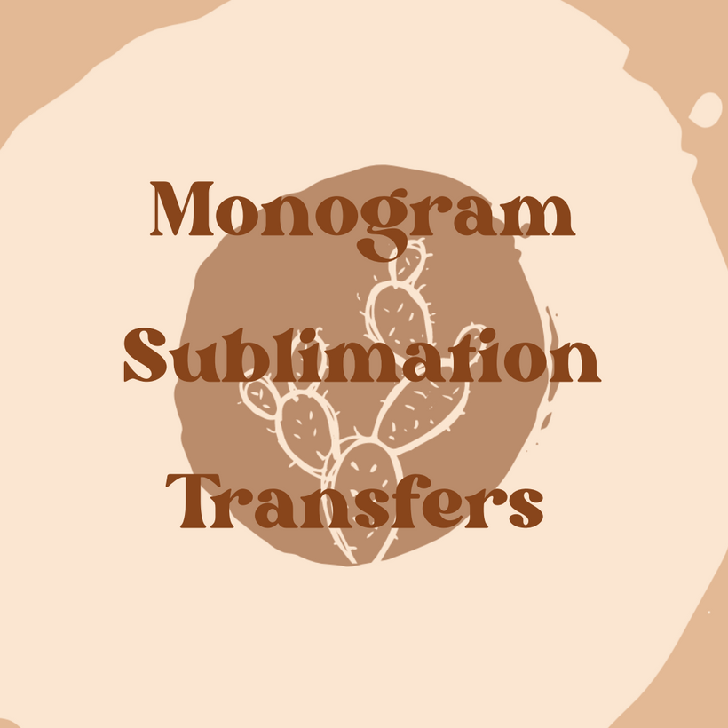 monogram sublimation transfers