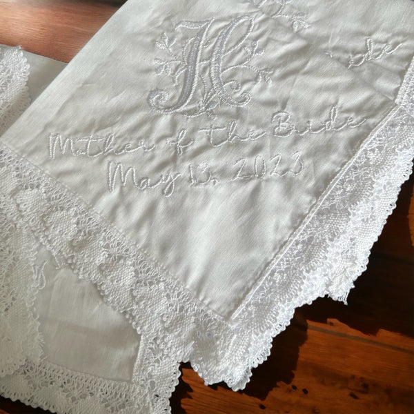 Embroidered Wedding Handkerchief