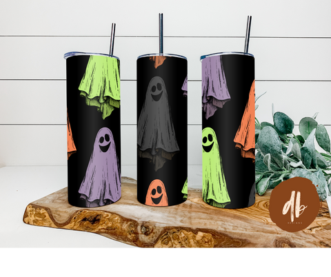 Colorful Ghosts | tumbler sublimation transfer