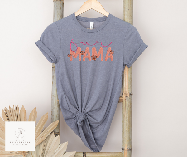 fur mama embroidered tee