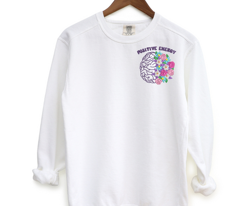 Positive Energy Pocket Embroidered Crewneck