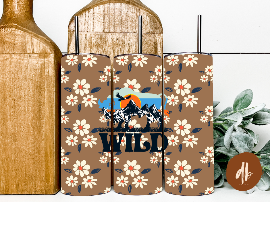 wild floral tumbler digital download