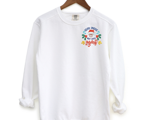 Dead Inside But Still Merry Pocket Embroidered Crewneck