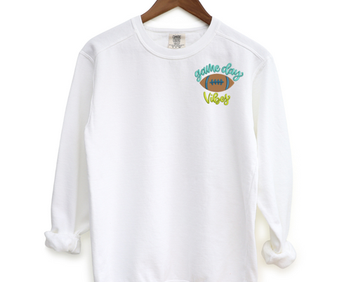 Game Day Vibes Pocket Embroidered Crewneck