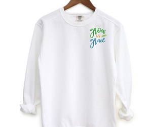 Grow In Grace Pocket Embroidered Crewneck