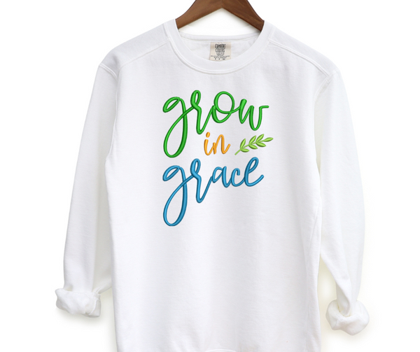 Grow In Grace Embroidered Crewneck