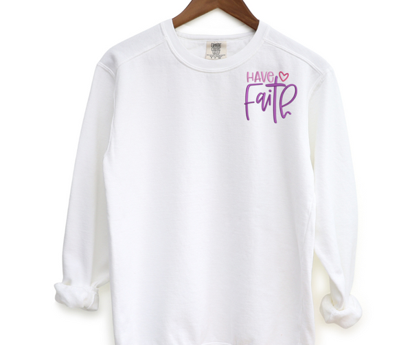 Have Faith Pocket Embroidered Crewneck