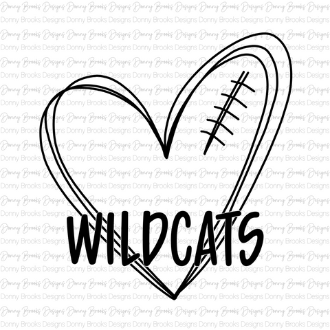Wildcats football heart digital download