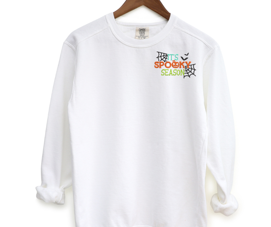 Its Spooky Season Pocket Embroidered Crewneck