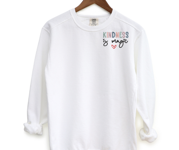 Kindness Is Magic Pocket Embroidered Crewneck