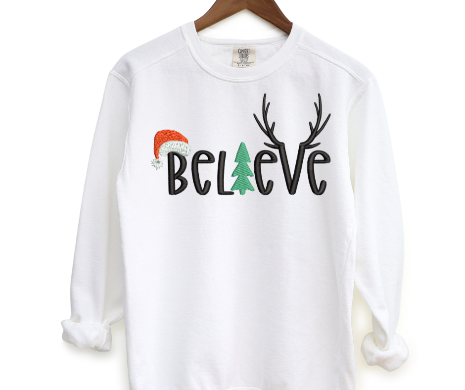 Believe Embroidered Crewneck