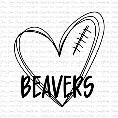 Beavers football heart digital download