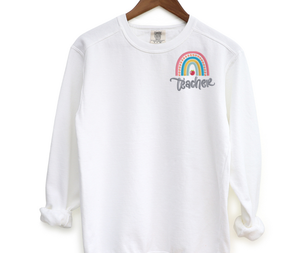 Teacher Pocket Embroidered Crewneck