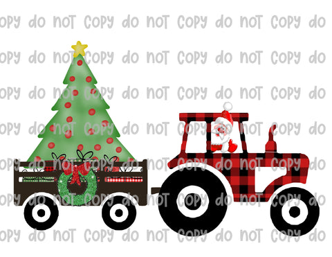 Christmas tractor sublimation transfer -A50