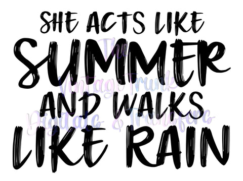 acts like summer and walks like rain sublimation transfer