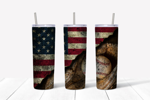 american flag baseball | tumbler sublimation transfer