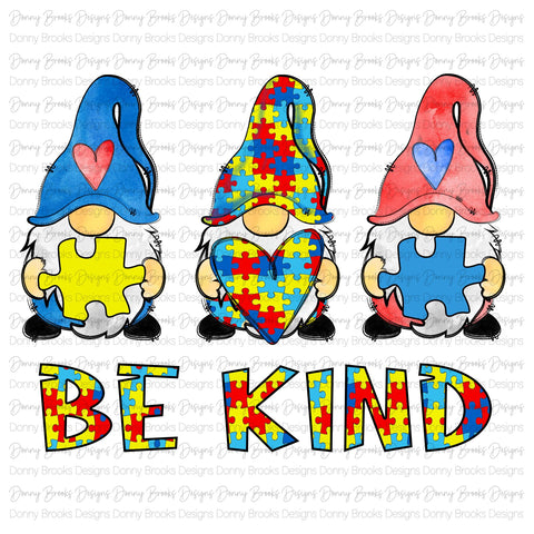 be kind autism awareness sublimation transfer