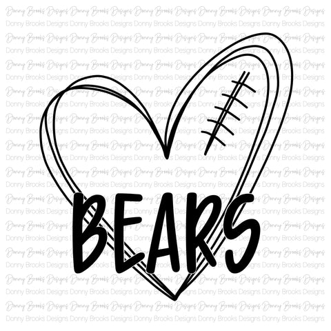 Bears football heart digital download