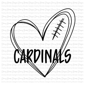 cardinals football heart digital download