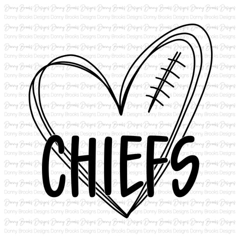 Chiefs football heart digital download