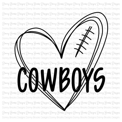 cowboys football heart digital download