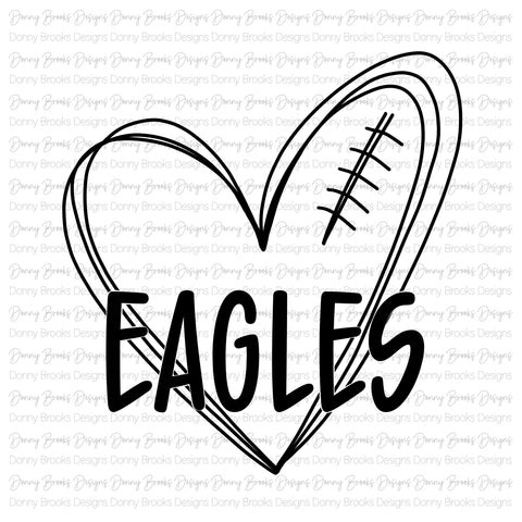 eagles football heart digital download