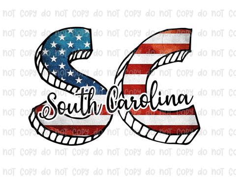 Flag state South Carolina sublimation transfer