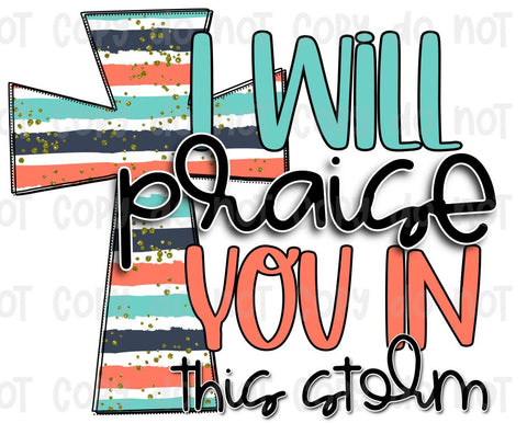 I will praise you in this storm sublimation transfer #7165