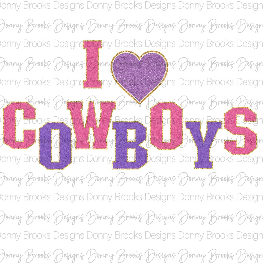 I love cowboys faux sublimation transfer