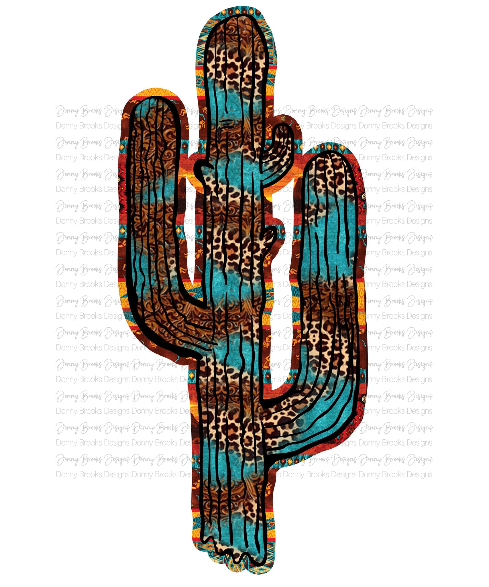 Cactus and Western Ready To Press Sublimation Transfer