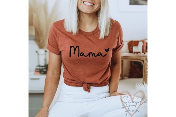 Mama + heart embroidered tee