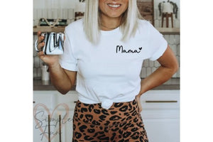 Mama + heart embroidered tee