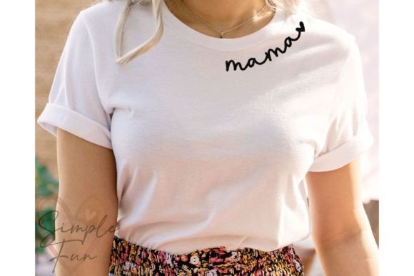 Mama + heart embroidered collar tee