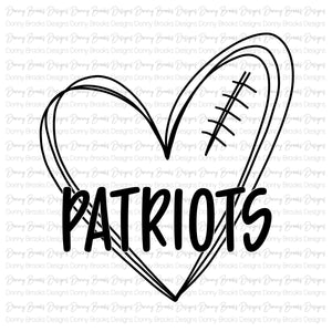 patriots football heart digital download