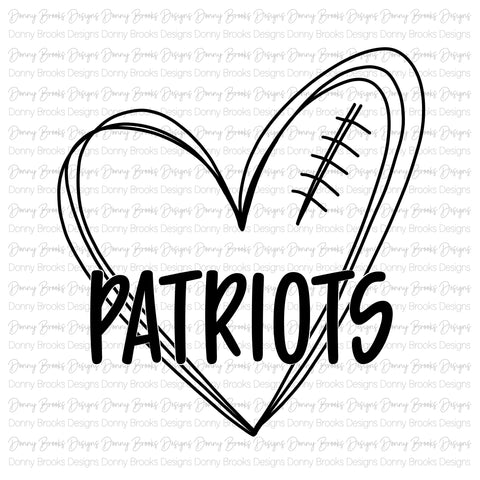 patriots football heart digital download