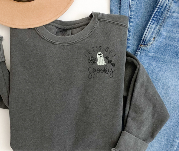 Let's get spooky Embroidered Crewneck