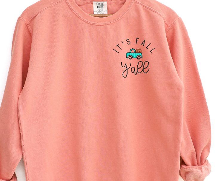 It's fall y'all Embroidered Crewneck