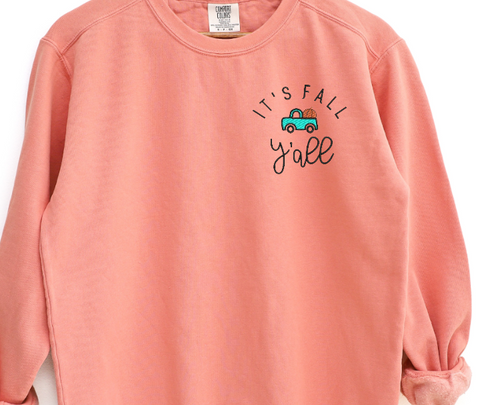 It's fall y'all Embroidered Crewneck