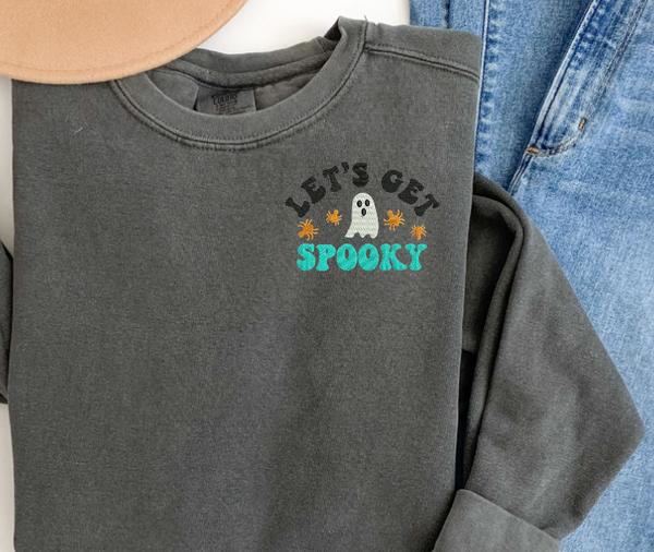 Let's get spooky Embroidered Crewneck