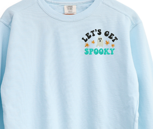 Let's get spooky Embroidered Crewneck