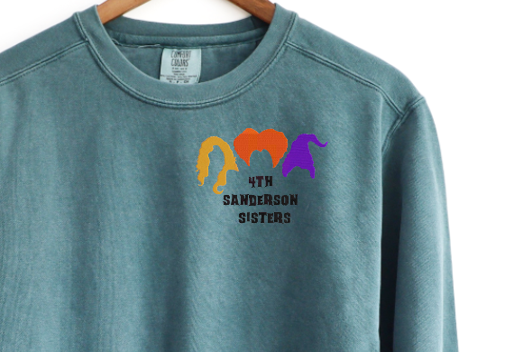 4th witch sister Embroidered Crewneck