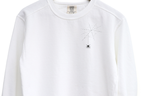 spider web Embroidered Crewneck