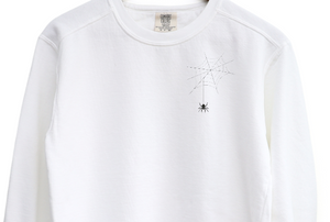 spider web Embroidered Crewneck