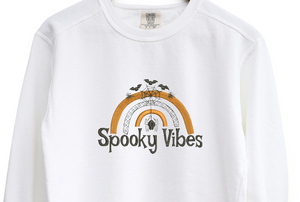 spooky vibes Embroidered Crewneck