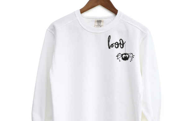 Boo spider Embroidered Crewneck