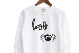 Boo spider Embroidered Crewneck