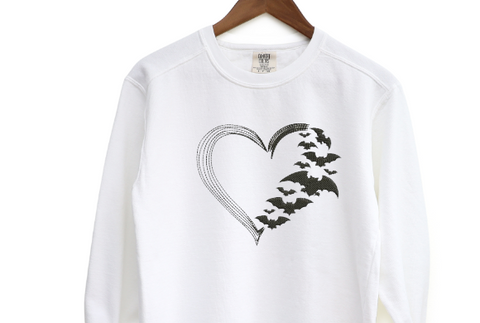 Heart of bats Embroidered Crewneck