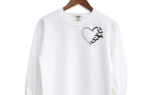 Heart of bats Embroidered Crewneck