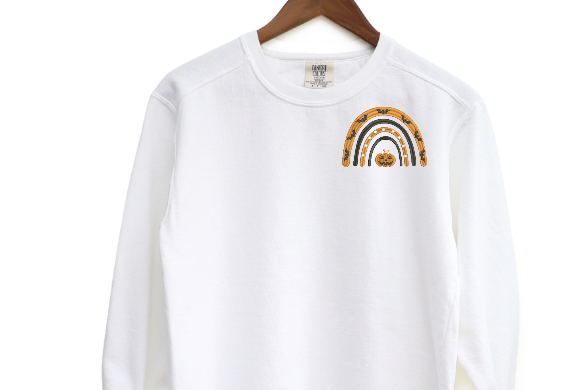 Halloween rainbow Embroidered Crewneck