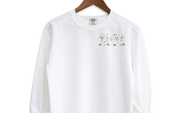 halloween dancing skelly Embroidered Crewneck